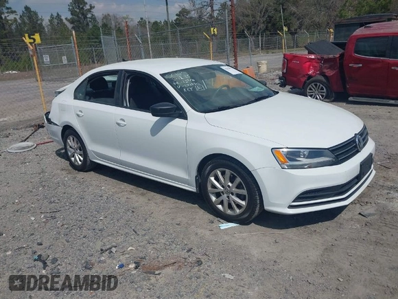 2015 Volkswagen Jetta Sedan 1.8T SE with VIN 3VWD17AJXFM249990, listed as a IAAI auction lot 41810073 with 127,683 mi miles. Bid and sale history available at carsss.com. Image 1.