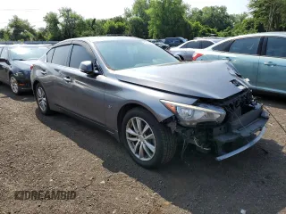 2015 Infiniti Q50 Premium with VIN JN1BV7AR9FM414737, listed as a Copart auction lot 62088065 with 118,668 mi miles and Salvage title. Bid and sale history available at DreamBid. Image 4.
