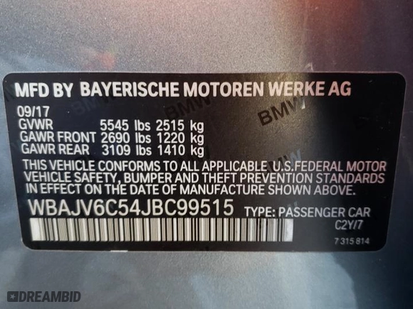 2018 BMW 6 Series 640i xDrive with VIN WBAJV6C54JBC99515, listed as a Copart auction lot 77884204 with 41,929 mi miles and Salvage Title. Bid and sale history available at carsss.com. Image 13.