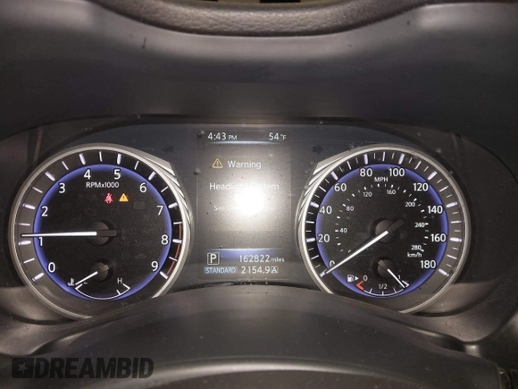2015 Infiniti Q50 Premium with VIN JN1BV7AR2FM414613, listed as a IAAI auction lot 41258797 with 162,822 mi miles. Bid and sale history available at carsss.com. Image 7.