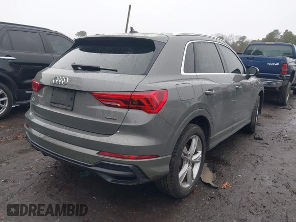 2020 Audi Q3 S line Premium with VIN WA1DECF36L1094769, listed as a IAAI auction lot 41191285 with 30,769 mi miles and . Bid and sale history available at DreamBid. Image 4.