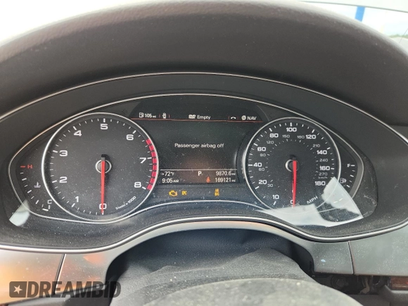 2015 Audi A6 Premium Plus with VIN WAUFGAFC7FN010515, listed as a Copart auction lot 61332435 with 169,121 mi miles and Clean title. Bid and sale history available at DreamBid. Image 9.