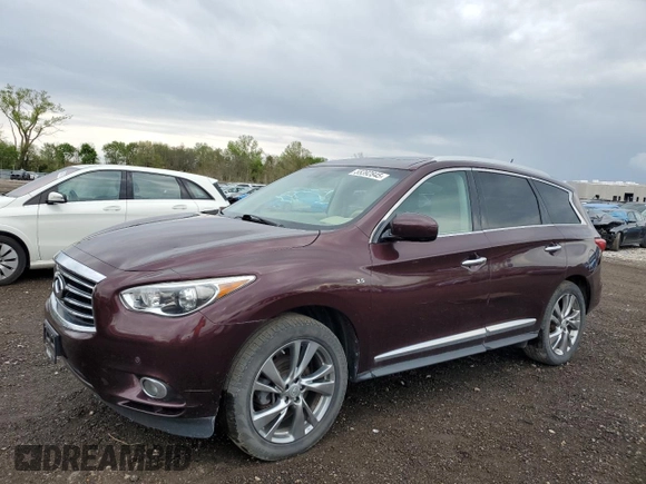 2014 Infiniti QX60 with VIN 5N1AL0MM8EC501163, listed as a Copart auction lot 55392845 with 119,097 mi miles and Salvage title. Bid and sale history available at DreamBid. Image 1.