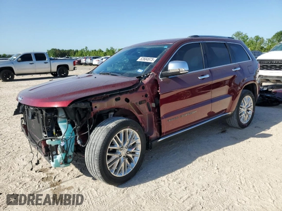 2018 Jeep Grand Cherokee Summit with VIN 1C4RJEJG2JC205073, listed as a Copart auction lot 52684975 with 29,655 mi miles and Salvage title. Bid and sale history available at DreamBid. Image 1.