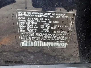 2023 Volkswagen Atlas SEL Premium R-Line with VIN 1V2FE2CA9PC206520, listed as a Copart auction lot 53936345 with Not provided miles and Salvage title. Bid and sale history available at DreamBid. Image 13.