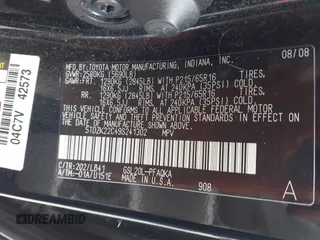 2009 Toyota Sienna XLE with VIN 5TDZK22C49S241302, listed as a IAAI auction lot 42625825 with 220,231 mi miles and . Bid and sale history available at DreamBid. Image 9.
