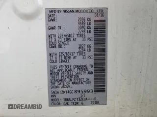 2016 Nissan Rogue SL with VIN 5N1AT2MT4GC895993, listed as a Copart auction lot 47048435 with 83,196 mi miles and Clean Title. Bid and sale history available at DreamBid. Image 14.