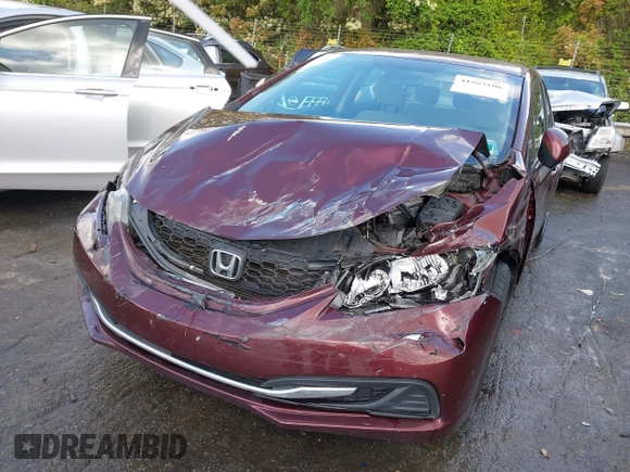 2013 Honda Civic LX with VIN 19XFB2F58DE224648, listed as a IAAI auction lot 41985106 with Not Provided miles and . Bid and sale history available at DreamBid. Image 6.