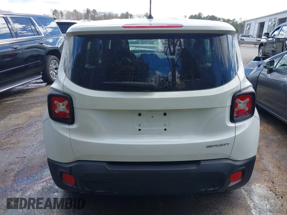 2017 Jeep Renegade Sport with VIN ZACCJAAB1HPE49242, listed as a IAAI auction lot 41737402 with 95,418 mi miles and . Bid and sale history available at DreamBid. Image 16.