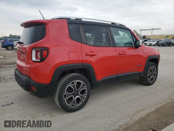 2015 Jeep Renegade Limited with VIN ZACCJBDT0FPB70154, listed as a Copart auction lot 60087705 with 156,264 mi miles and Salvage title. Bid and sale history available at DreamBid. Image 3.