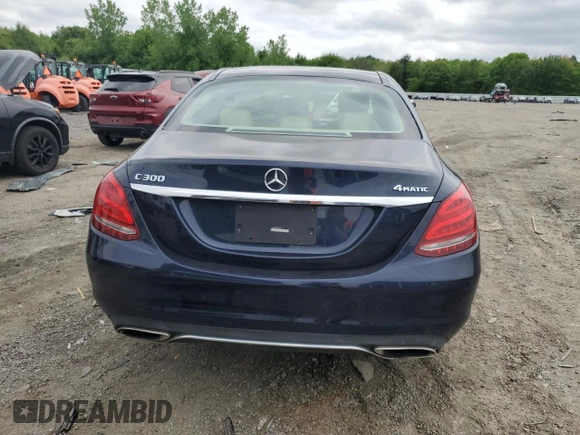 2017 Mercedes-Benz C 300 with VIN WDDWF4KB0HR252813, listed as a Copart auction lot 57310045 with 78,710 mi miles and Non repairable. Bid and sale history available at DreamBid. Image 6.
