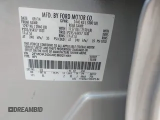 2014 Ford Edge SE with VIN 2FMDK3GC0EBB21481, listed as a IAAI auction lot 42680508 with 129,052 mi miles and . Bid and sale history available at DreamBid. Image 9.