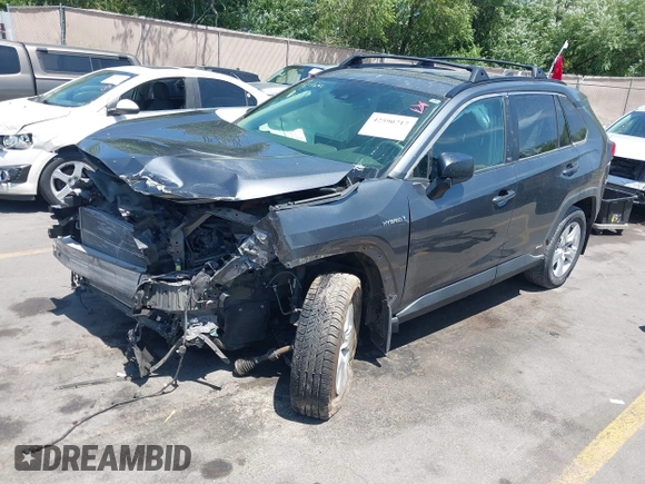 2019 Toyota RAV4 Hybrid LE with VIN JTMLWRFV1KD501638, listed as a IAAI auction lot 42590717 with 46,277 mi miles and . Bid and sale history available at DreamBid. Image 2.