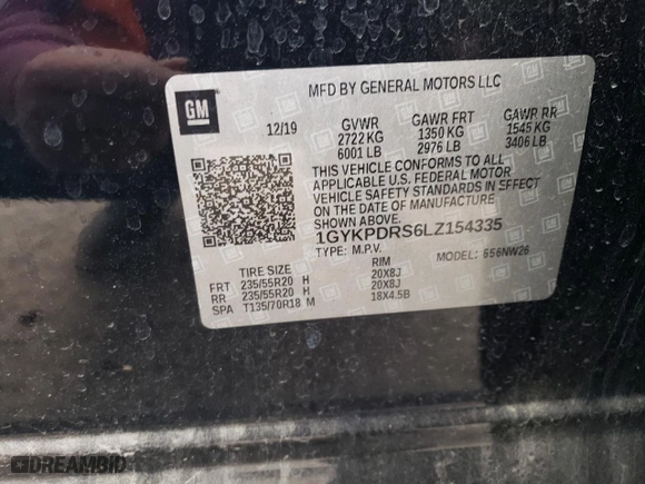 2020 Cadillac XT6 AWD Premium Luxury with VIN 1GYKPDRS6LZ154335, listed as a Copart auction lot 45735405 with 100,584 mi miles and Salvage Title. Bid and sale history available at carsss.com. Image 13.