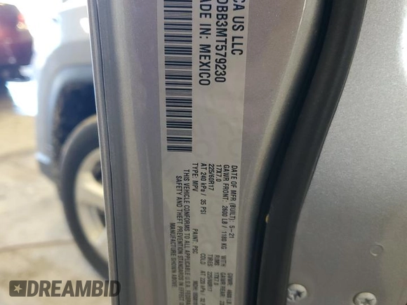 2021 Jeep Compass Altitude with VIN 3C4NJDBB3MT579230, listed as a Copart auction lot 58232705 with 12,355 mi miles and Salvage title. Bid and sale history available at DreamBid. Image 13.