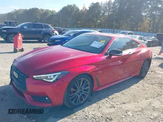 2017 Infiniti Q60 Red Sport 400 with VIN JN1FV7EK0HM610664, listed as a IAAI auction lot 40728910 with 89,817 mi miles and . Bid and sale history available at carsss.com. Image 17.