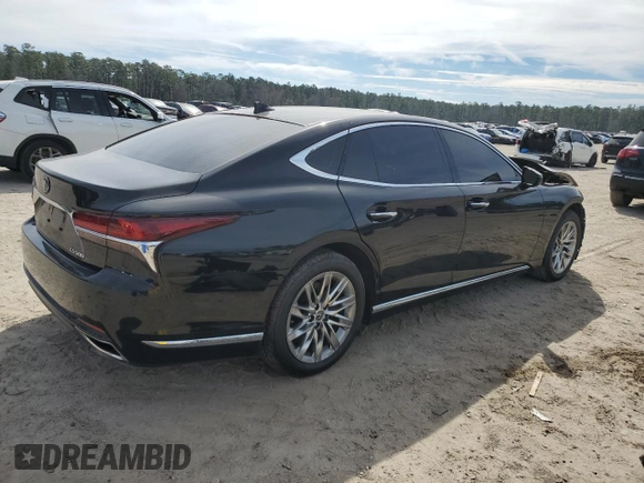 2019 Lexus LS with VIN JTHB51FF8K5008119, listed as a Copart auction lot 45424905 with 73,714 mi miles and Salvage Title. Bid and sale history available at carsss.com. Image 3.