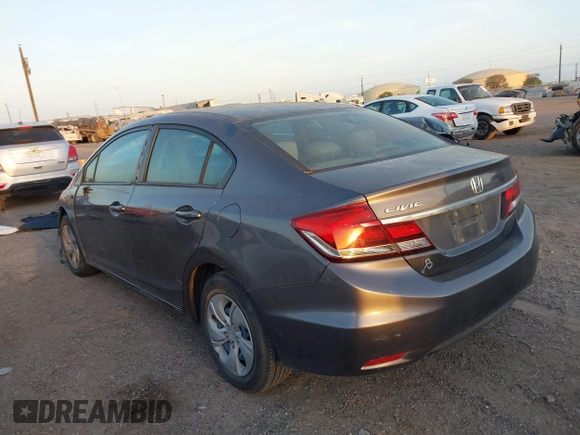 2015 Honda Civic Sedan LX with VIN 19XFB2F58FE002663, listed as a IAAI auction lot 41795876 with 103,662 mi miles. Bid and sale history available at carsss.com. Image 3.