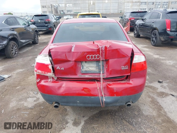 2003 Audi A4 3.0L with VIN WAULT68E23A254280, listed as a IAAI auction lot 42492694 with Not provided miles and . Bid and sale history available at DreamBid. Image 16.