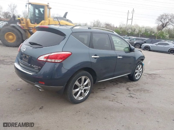 2013 Nissan Murano SL with VIN JN8AZ1MW6DW305038, listed as a IAAI auction lot 41951787 with 110,513 mi miles. Bid and sale history available at carsss.com. Image 4.