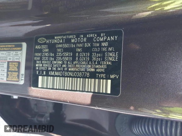2022 Genesis GV70 2.5T с VIN KMUMADTB0NU038778, выставлен на аукционе IAAI как лот 41456377 с пробегом 34 044 миль миль и . История ставок и продаж доступна на DreamBid. Изображение 9.