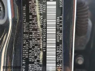2012 Toyota Camry Hybrid XLE with VIN 4T1BD1FK6CU010696, listed as a Copart auction lot 44035955 with 124,790 mi miles and Salvage Title. Bid and sale history available at carsss.com. Image 15.