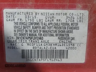 2015 Nissan Versa S Plus with VIN 3N1CN7AP5FL912463, listed as a Copart auction lot 48144495 with 100,960 mi miles and Salvage Title. Bid and sale history available at carsss.com. Image 14.