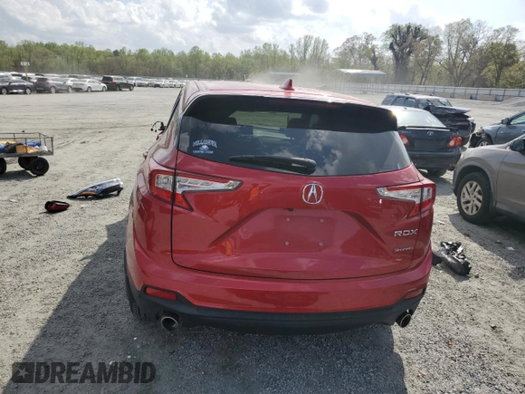 2020 Acura RDX with VIN 5J8TC2H36LL025049, listed as a Copart auction lot 51838975 with 0 mi miles and Salvage Title. Bid and sale history available at carsss.com. Image 6.