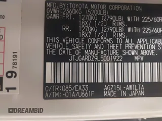 2020 Lexus NX 300 with VIN JTJGARDZ9L5001922, listed as a IAAI auction lot 41920887 with 88,336 mi miles and . Bid and sale history available at DreamBid. Image 9.