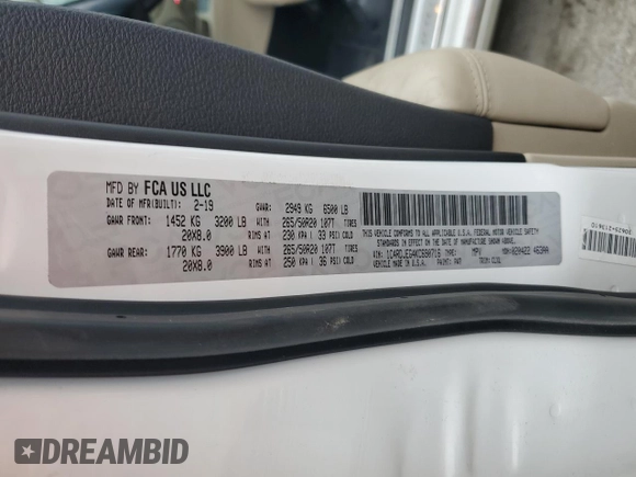2019 Dodge Durango Citadel with VIN 1C4RDJEG4KC690716, listed as a Copart auction lot 81088814 with 101,417 mi miles and Salvage Title. Bid and sale history available at DreamBid. Image 14.