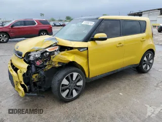 2014 Kia Soul + with VIN KNDJX3A50E7043571, listed as a Copart auction lot 53580215 with Not Provided miles and Salvage Title. Bid and sale history available at DreamBid. Image 1.