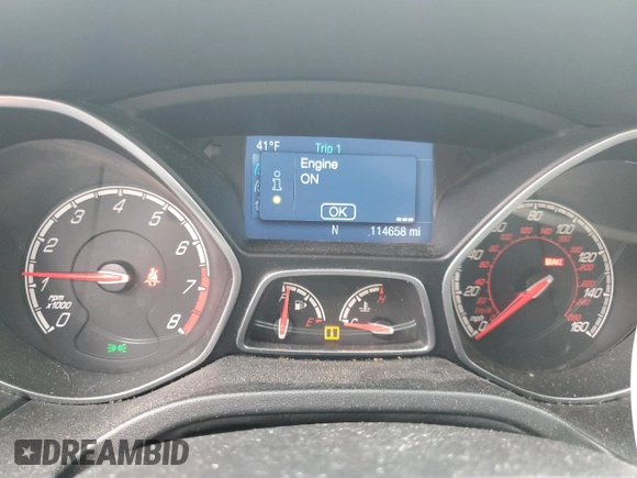 2014 Ford Focus ST with VIN 1FADP3L97EL298874, listed as a Copart auction lot 46799965 with 114,658 mi miles and Salvage Title. Bid and sale history available at carsss.com. Image 9.