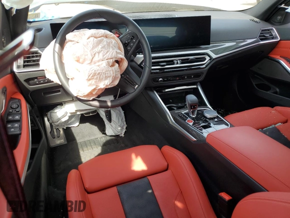 2024 BMW M3 Competition xDrive with VIN WBS43AY05RFT65019, listed as a Copart auction lot 56498975 with Not provided miles and Salvage title. Bid and sale history available at DreamBid. Image 8.
