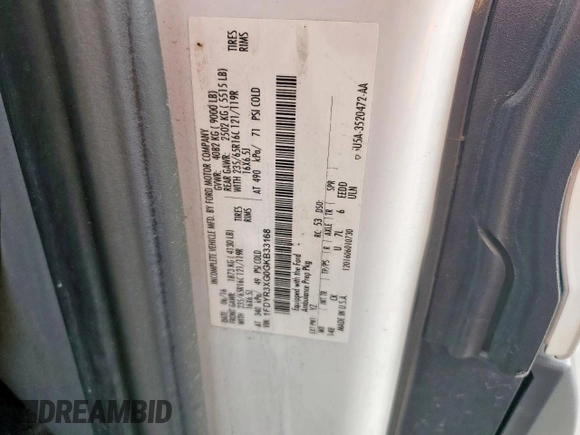 2016 Ford Transit with VIN 1FDYR3XG0GKB33168, listed as a Copart auction lot 63456135 with 368,683 mi miles and Clean title. Bid and sale history available at DreamBid. Image 12.