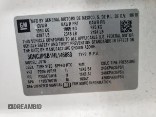2017 Chevrolet Trax LT z VIN 3GNCJPSB1HL146883, wystawiony jako Copart lot #88269605 z przebiegiem 64 129 mil mil oraz Szkoda całkowita • Salvage title. Historia ofert i sprzedaży dostępna na DreamBid. Obrazek 13.