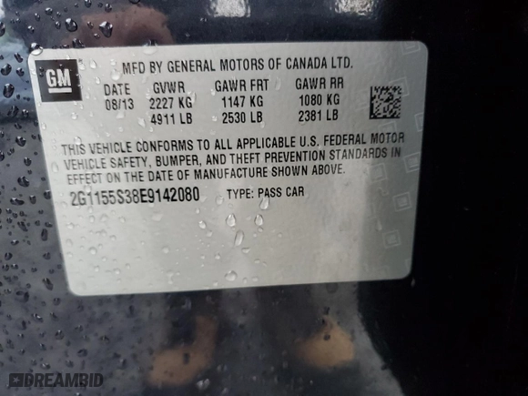 2014 Chevrolet Impala LTZ with VIN 2G1155S38E9142080, listed as a Copart auction lot 43984395 with 169,181 mi miles and Salvage Title. Bid and sale history available at carsss.com. Image 12.