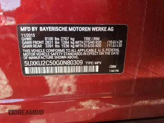 2016 BMW X6 xDrive35i with VIN 5UXKU2C50G0N80309, listed as a Copart auction lot 64229862 with 62,813 mi miles. Bid and sale history available at carsss.com. Image 10.