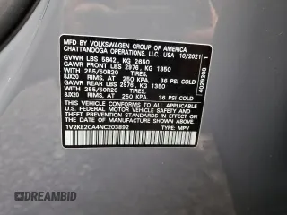 2022 Volkswagen Atlas SE z VIN 1V2KE2CA4NC203892, wystawiony jako Copart lot #46298655 z przebiegiem 39 820 mil mil oraz Szkody całkowita. Historia ofert i sprzedaży dostępna na DreamBid. Obrazek 14.