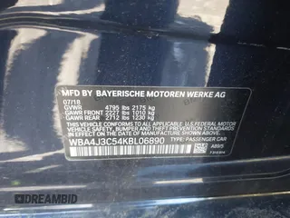 2019 BMW 4 Series 430i xDrive с VIN WBA4J3C54KBL06890, выставлен на аукционе IAAI как лот 41775538 с пробегом 60 975 миль миль и . История ставок и продаж доступна на DreamBid. Изображение 9.