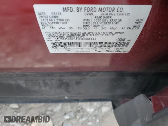 2013 Ford Explorer Sport with VIN 1FM5K8GT4DGC33144, listed as a Copart auction lot 43768165 with 163,170 mi miles and Salvage Title. Bid and sale history available at carsss.com. Image 15.