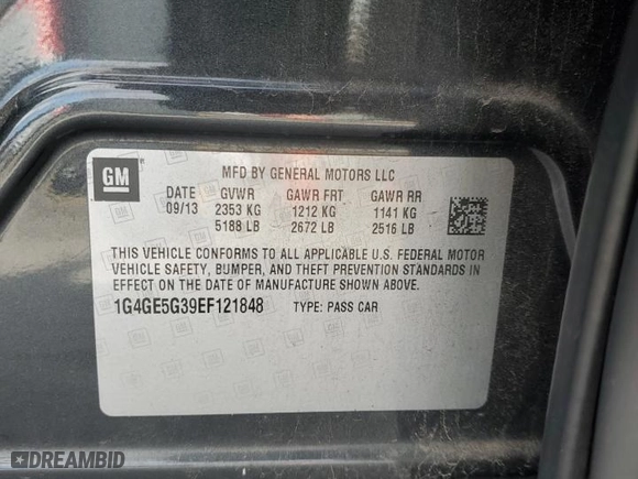 2014 Buick LaCrosse Premium I with VIN 1G4GE5G39EF121848, listed as a Copart auction lot 78683664 with 158,922 mi miles and Salvage Title. Bid and sale history available at carsss.com. Image 14.