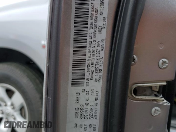 2020 Ram 1500 SLT z VIN 1C6RR7TT4LS101697, wystawiony jako Copart lot #41468745 z przebiegiem 125 947 mil mil oraz Szkoda całkowita • Salvage title. Historia ofert i sprzedaży dostępna na DreamBid. Obrazek 12.