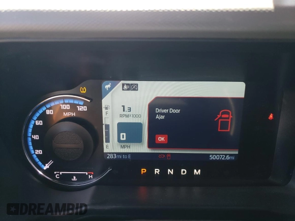 2022 Ford Bronco with VIN 1FMEE5DPXNLA89363, listed as a Copart auction lot 53043155 with 50,072 mi miles and Salvage Title. Bid and sale history available at DreamBid. Image 9.