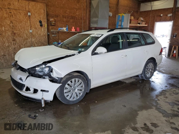 2014 Volkswagen Jetta SportWagen S with VIN 3VWPP7AJ5EM607393, listed as a Copart auction lot 53742145 with 106,782 mi miles and Salvage Title. Bid and sale history available at carsss.com. Image 1.