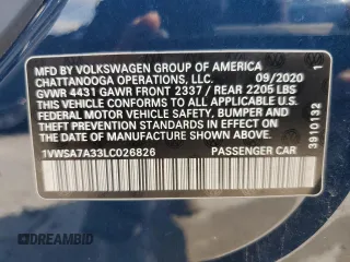 2020 Volkswagen Passat SE с VIN 1VWSA7A33LC026826, выставлен на аукционе Copart как лот 53975365 с пробегом 87 781 миль миль и Чистый • Clean title. История ставок и продаж доступна на DreamBid. Изображение 13.