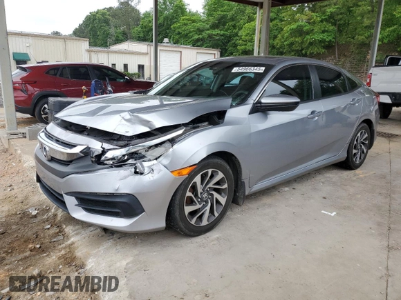 2016 Honda Civic EX with VIN 19XFC2F76GE080083, listed as a Copart auction lot 54966345 with 163,969 mi miles and Salvage Title. Bid and sale history available at DreamBid. Image 1.
