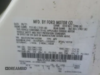 2021 Ford EcoSport SE z VIN MAJ3S2GE3MC440308, wystawiony jako Copart lot #56046725 z przebiegiem 25 065 mil mil oraz Szkoda całkowita • Salvage title. Historia ofert i sprzedaży dostępna na DreamBid. Obrazek 13.