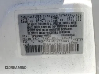 2015 Nissan Sentra SL z VIN 3N1AB7AP4FY376849, wystawiony jako Copart lot #58924185 z przebiegiem 86 856 mil mil oraz Szkoda całkowita • Salvage title. Historia ofert i sprzedaży dostępna na DreamBid. Obrazek 12.