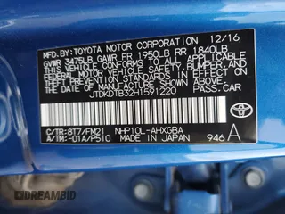 2017 Toyota Prius One z VIN JTDKDTB32H1591220, wystawiony jako Copart lot #51844575 z przebiegiem 72 988 mil mil oraz Szkoda całkowita • Salvage title. Historia ofert i sprzedaży dostępna na DreamBid. Obrazek 15.