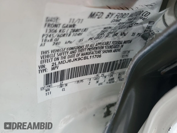 2012 Lincoln MKX with VIN 2LMDJ6JK9CBL11706, listed as a Copart auction lot 51258395 with 101,029 mi miles and Salvage Title. Bid and sale history available at carsss.com. Image 13.